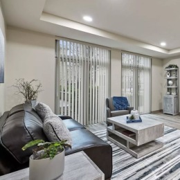 living room with couch and coffee table